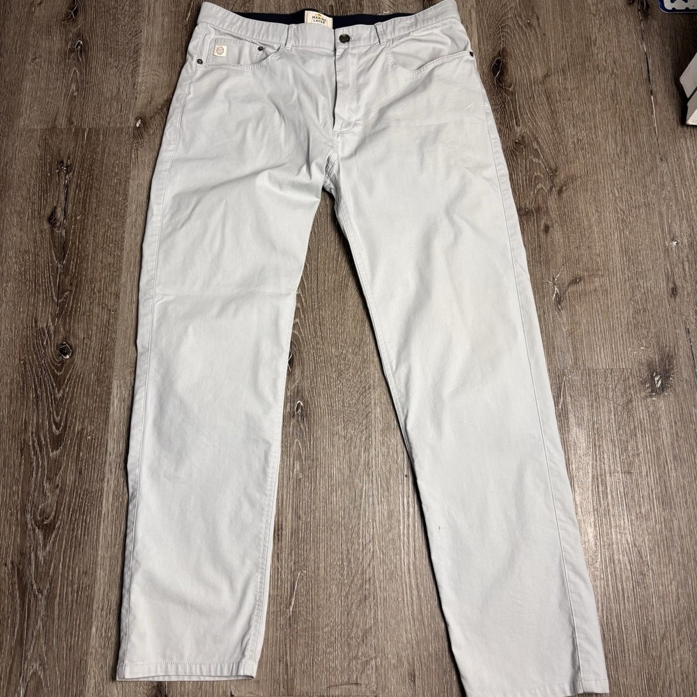 Marine Layer Breeze Pants Slim Straight Gray 5 Pocket Stretch Men's 34x30 Golf